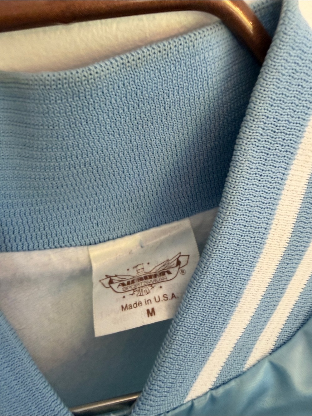 Pepsi Girls fun Light Blue Satin Jacket with White Trim Vintage style - Picture 8 of 9